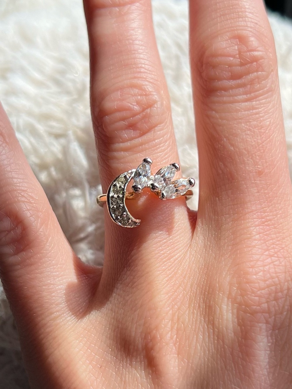 18K Gold Plated Moon Ring